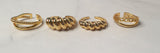 Adjustable Croissant Twisted Chain Designs Ring