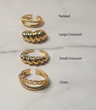 Adjustable Croissant Twisted Chain Designs Ring