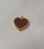 18k 9.6mm Red Gold Heart Necklace