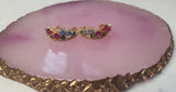 cubic zirconia multicolor ear cuff earrings