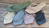 Women Square head flat flip-flops sandals slipper