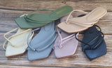 Women Square head flat flip-flops sandals slipper