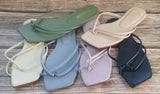 Women Square head flat flip-flops sandals slipper