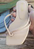 Women Square head flat flip-flops sandals slipper