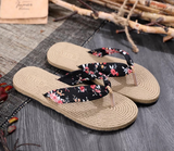 Dazzling Linen Slippers Flip Flops