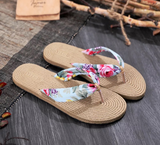 Dazzling Linen Slippers Flip Flops