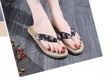 Dazzling Linen Slippers Flip Flops