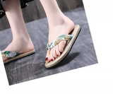 Dazzling Linen Slippers Flip Flops