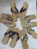 Dazzling Linen Slippers Flip Flops