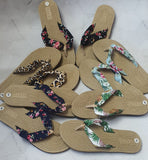 Dazzling Linen Slippers Flip Flops