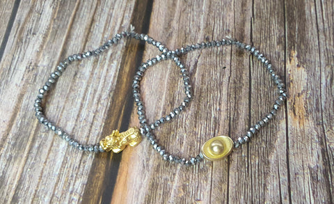 Minimalist Semi Precious Stone or Swarovski with Gold Plated Lucky Charms 10