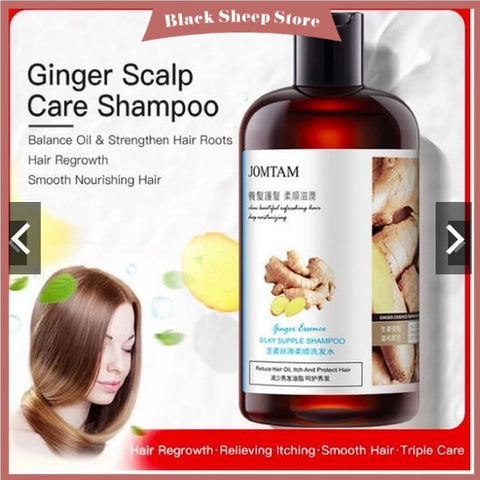 Jomtam Ginger Esence Silky Supple Shampoo Reduce Hair Oil, Itch and Protect Hair 400ml
