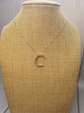 0.30 Carat Diamond 18k White Gold Moon Shape Pendant with Chain Necklace