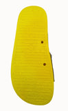 Neon Yellow Sole White Rhinestone Slides