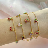 18k Plated Fruits Charm Bracelets For Women