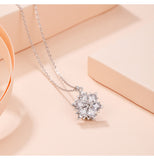 ICAHKYNL092 CZ Necklaces Shine 3A Zircon Snowflake Shape Necklaces