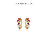 cubic zirconia multicolor ear cuff earrings