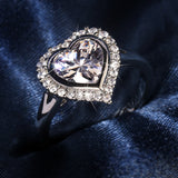 ICAHKYRA01053 CZ Ring Shine 3A Zircon Heart Shape wedding Rings for Women
