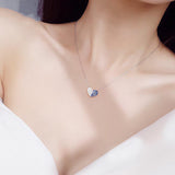 ICAHKYNL080 CZ Necklaces Heart Shape Shine 3A Zircon Necklaces