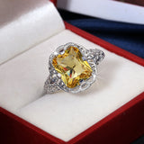 ICAHKYRA01072 3A Platinum Plated 3A Yellow Zircon Rings