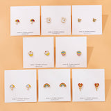 18k gold plated stud enamel earrings