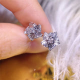 ICAHKYED0340 CZ earrings Snowflake shape 3A Zircon