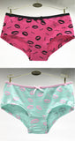 New Style Fashion Lipstick Prints Shorts Cotton Sexy Woman Panty 89209