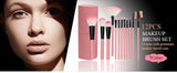 High Quality 12 pcs. make up brush set with travel case