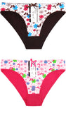 Cute Flower Printed Briefs Comfortable Cotton Ladies Panties 89155