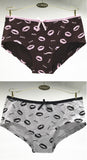 New Style Fashion Lipstick Prints Shorts Cotton Sexy Woman Panty 89209