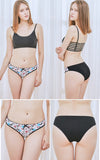 Cute Flower Printed Briefs Comfortable Cotton Ladies Panties 89155