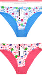 Cute Flower Printed Briefs Comfortable Cotton Ladies Panties 89155