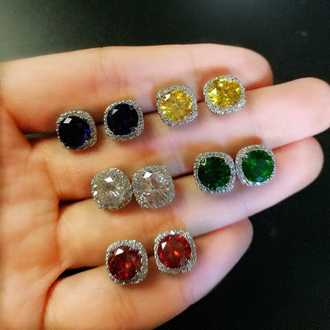 Luxury Square Zircon Stud Earrings