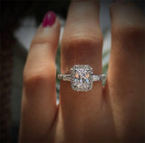ICAHYSCJ01 Exquisite Bijoux Fashion 3ct Square CZ Rings