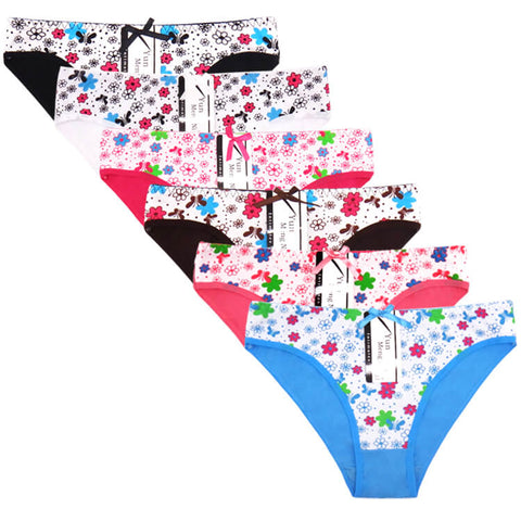 Cute Flower Printed Briefs Comfortable Cotton Ladies Panties 89155