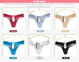 Ice Silk Seamless Lace Thongs Panties 87301