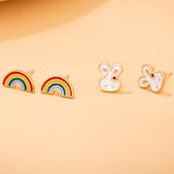 18k gold plated stud enamel earrings