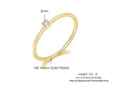 Minimalist Solitaire 14k Gold Plated AAA CZ Zircon Ring R246