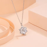 ICAHKYNL092 CZ Necklaces Shine 3A Zircon Snowflake Shape Necklaces