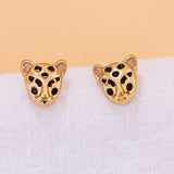 18k gold plated stud enamel earrings