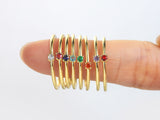 Minimalist Solitaire 14k Gold Plated AAA CZ Zircon Ring R246