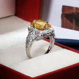 ICAHKYRA01072 3A Platinum Plated 3A Yellow Zircon Rings
