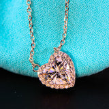 ICAHKYNL057 Shine 3A Zircon Heart Shape Necklaces
