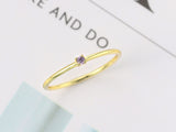 Minimalist Solitaire 14k Gold Plated AAA CZ Zircon Ring R246