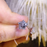 ICAHKYED0340 CZ earrings Snowflake shape 3A Zircon