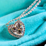 ICAHKYNL057 Shine 3A Zircon Heart Shape Necklaces
