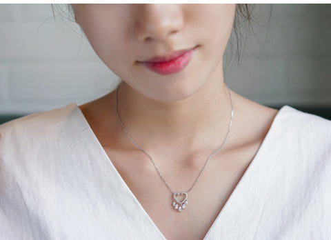 ICAHKYNL0243 3A Zircon Heart shaped  Necklaces