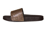 Gold Rhinestone Chocolate Sole Slides