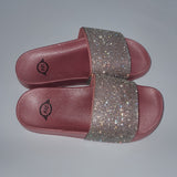 Rose Gold Sole Rhinestone Slides