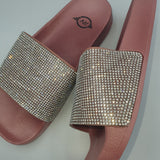 Rose Gold Sole Rhinestone Slides